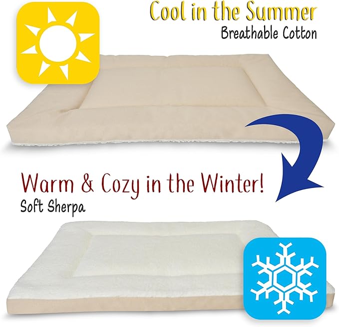 Pet Dreams Dog Crate Pad - Washable Kennel Mat, Crate Pads for Dog Cages, Non-Toxic, Flat Indoor Cat Bed, Fits iCrate 18, 24, 30, 36, 42, 48 Inches (Denim, X Large, 42")