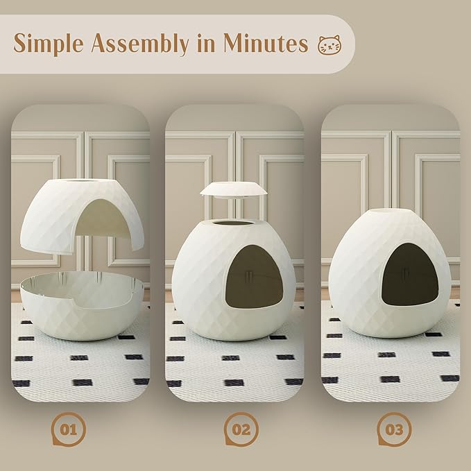 DRATO Cat Litter Box Enclosure Hidden Litter Box Furniture with Removable Planter Top Vented Easy to Clean Multi-Functional for Living Room Indoor, White