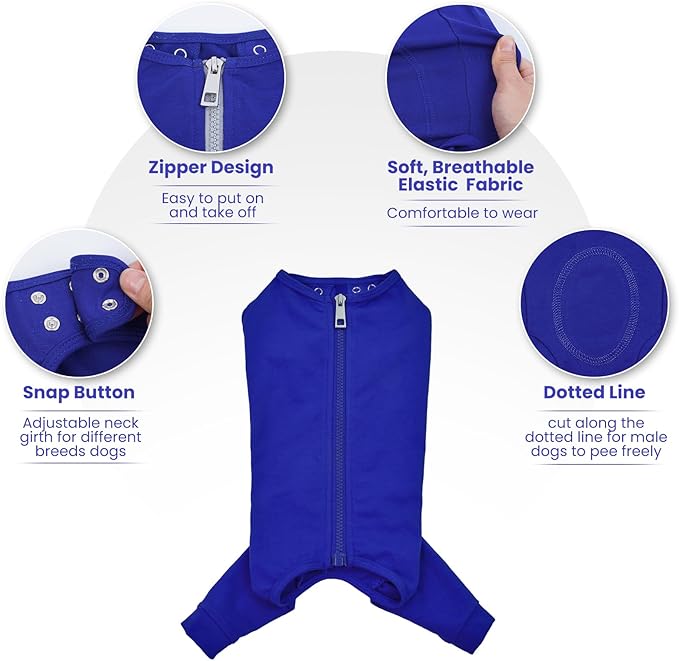 Nanaki Dog Wound Care Shirt, Leg Sleeves to Stop Licking Rear Leg and Abdomen, Surgery Suit for Female Spay, Onesie for Surgery Female, Surgical Recovery Suit Wound Heal Clothes