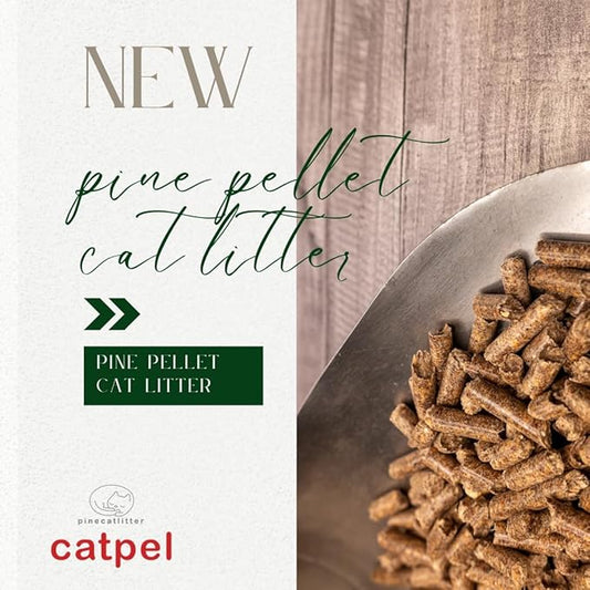 Premium Pine Pellets Cat Litter, 100% All Natural Pellet Kitty Litter, Non Clumping Non Tracking Low Dust Litter Meant for Use with Sifting Litter Box (11 lb)