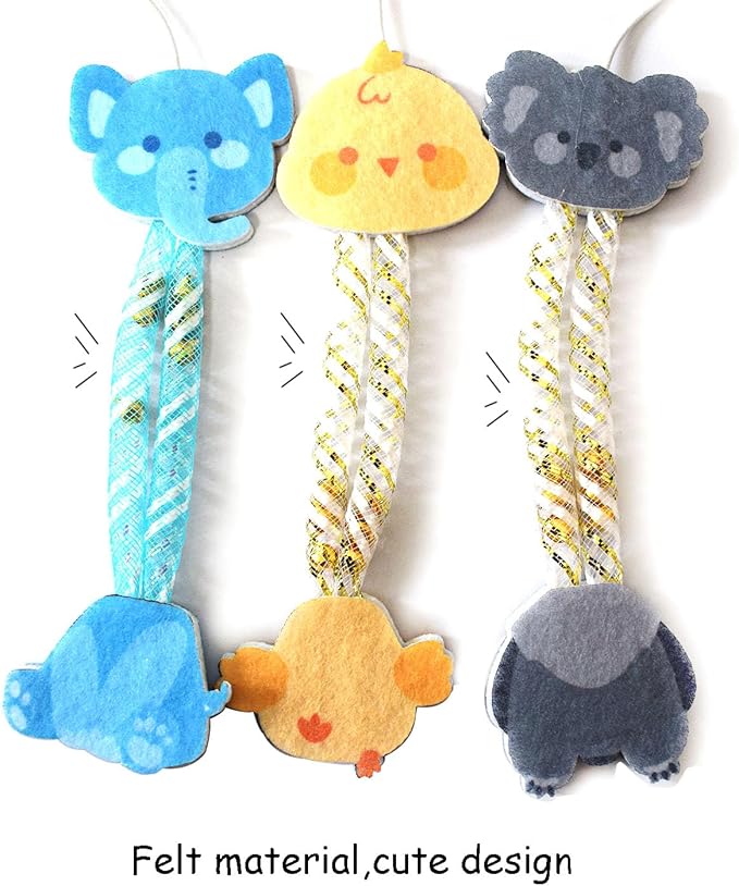 Cat Wand Toy, 3 PCS Natural Wooden Handle Teaser Wand Cute Interactive Kitten Wand Fun Kitty Toy, Unbreakable Kitten Stick for Indoor Cats