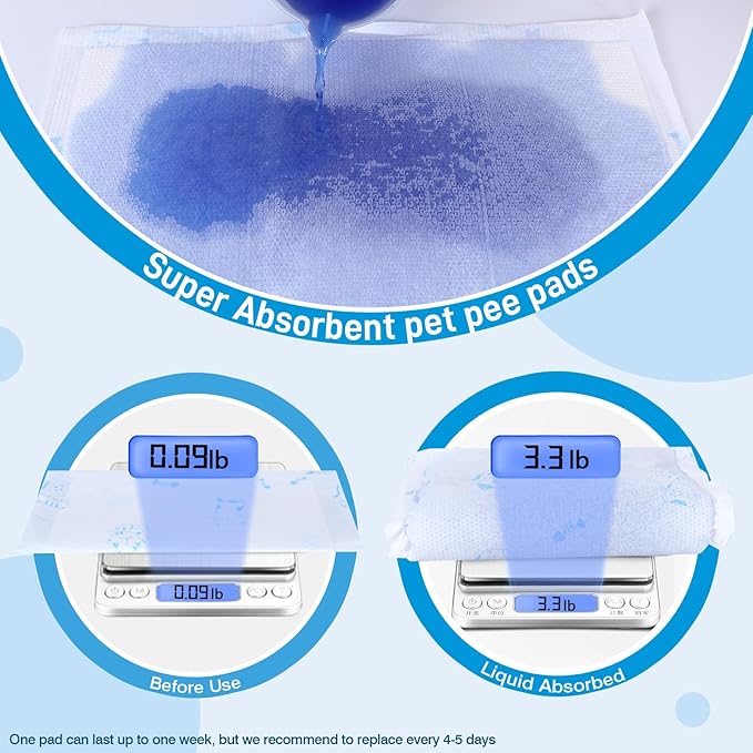 Cat Pad Refills 25 Count Super Absorbent Pee Pads for Cats Enhanced Odor Control with Light Scent 16.9" x 11.4" Compatible with Tidy Cats Breeze Litter System