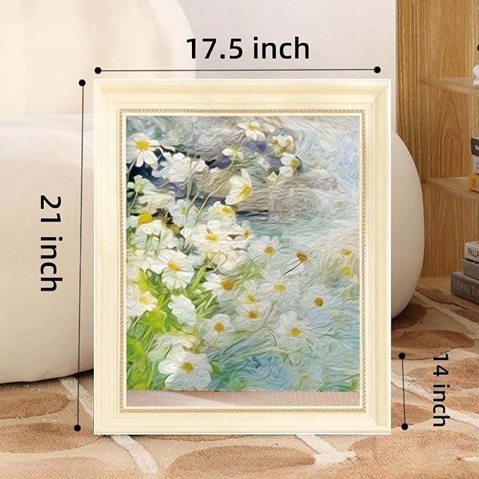 Oil Painting Cat House with Scratcher,Cat Bed Art Picture Frame Scratching Board Playing Tent Box, Assemble Kitty Couch Cave Condo Creative Pets Furniture - Kitty Living in Famous Painting (Daisies)