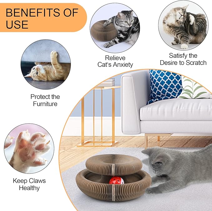 TV Cat Scratcher Cardboard Lounge Bed, Cat Scratching Board, Durable Board Pads Prevents Furniture Damage (L-Shape) (Reversible)