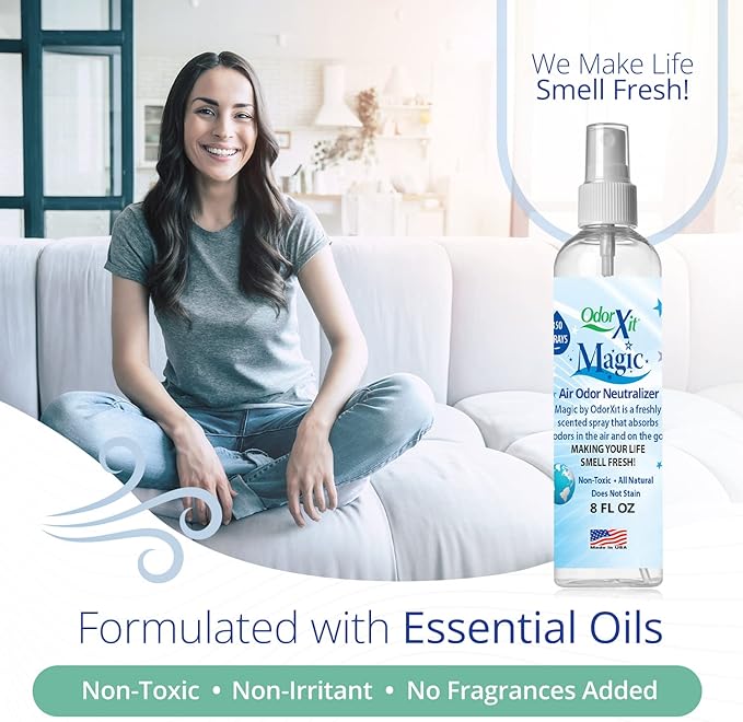 Magic Air Odor Neutralizer Spray, Powerful Dog & Cat Urine Odor Neutralizer, Safe Air Refresher for Home, Safe Odor Absorber for Pet, Closet & Any Strong Odor Remover, 8oz