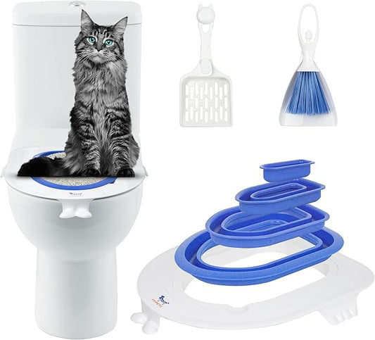 Cat Toilet Training Kit, Plastic Sand Box Mat Trainer Toilet Cleaning Hygienic Pet Supply (2025)