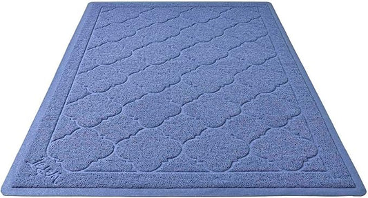 WePet Cat Litter Box Mat, Kitty Premium PVC Pad, Durable Trapping Rug, Phthalate Free, Urine-Resistant, Scatter Control, XXL 47 x 36 Inch, Light SkyBlue