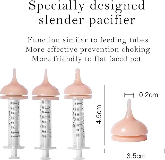 Pet Feeder Bottle, Silicone Feeding Nipple and Syringes for All Breed of Puppies and Other Animals Dongdong pet