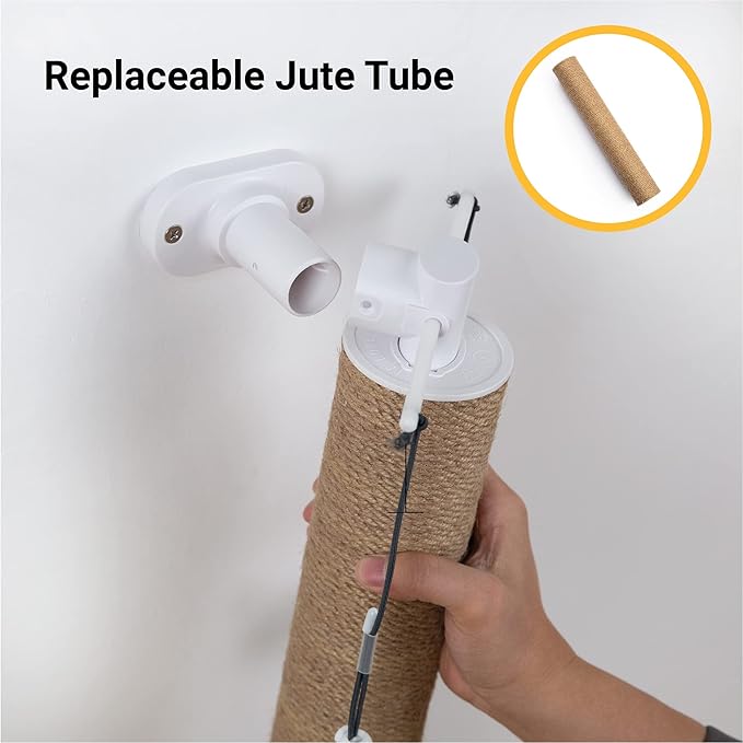 SVD.PET Cat Scratching Post, Kitten Scratcher with Replaceable Natural Jute Scratching Tube, Hanging Cat Toys Included.