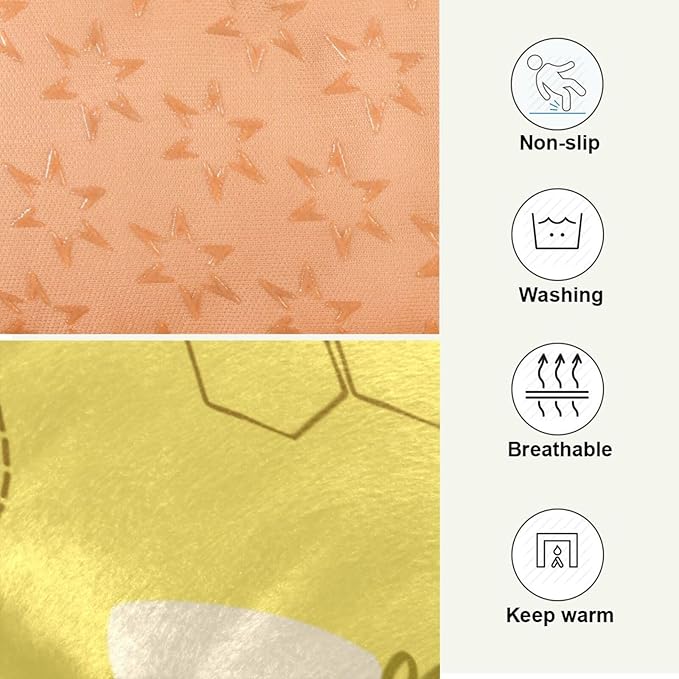 Yellow Bee Honey Pet Bed Cute Dog Bed Mat Absorbing Non Slip Pad Pet Sleeping Mat for Small, Medium, and Large Dogs Puppy Cat 24 in x 18 in