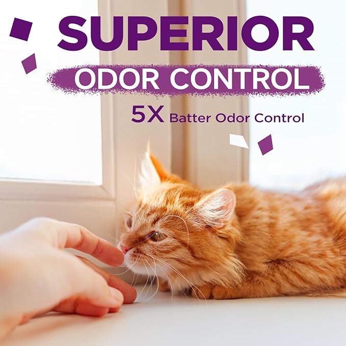 Made4Pets Cat Litter Crystals Kitty Litter Odor Control Crystal Litter Non Clumping No scooping Low Dust, Low Tracking, Lightweight, Dehydrates Waste,Lavender– 6.6 lbs (2 x 3.3 lb Packs)