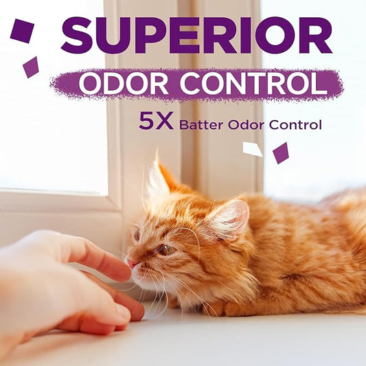 Made4Pets Cat Litter Crystals Kitty Litter Odor Control Crystal Litter Non Clumping No scooping Low Dust, Low Tracking, Lightweight, Dehydrates Waste,Lavender– 6.6 lbs (2 x 3.3 lb Packs)