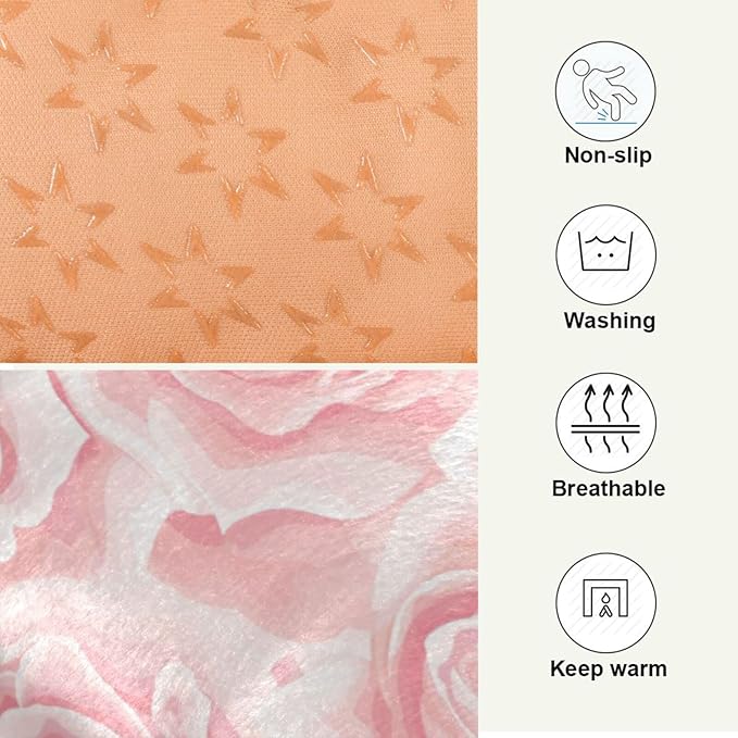 Pet Bed Cream Pink Rose Dog Bed Mat Absorbing Non Slip Pad Pet Sleeping Mat for Small, Medium, and Large Dogs Puppy Cat 36 in x 24 in