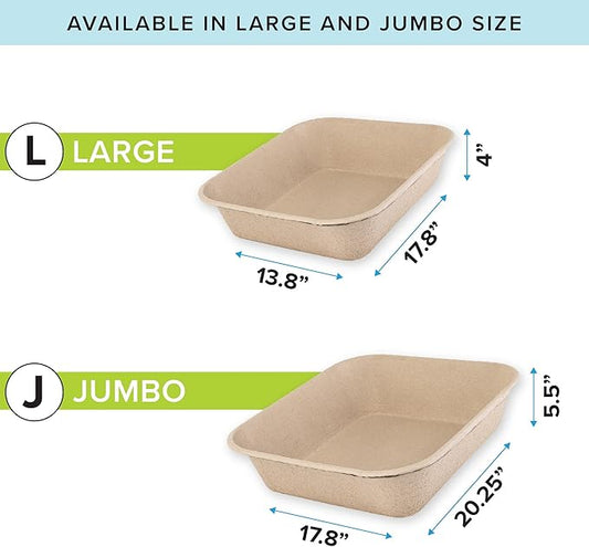 Kitty Sift (6-Pack) Disposable Cat Litter Box, Sustainable, Clean - Jumbo, 6-Pack