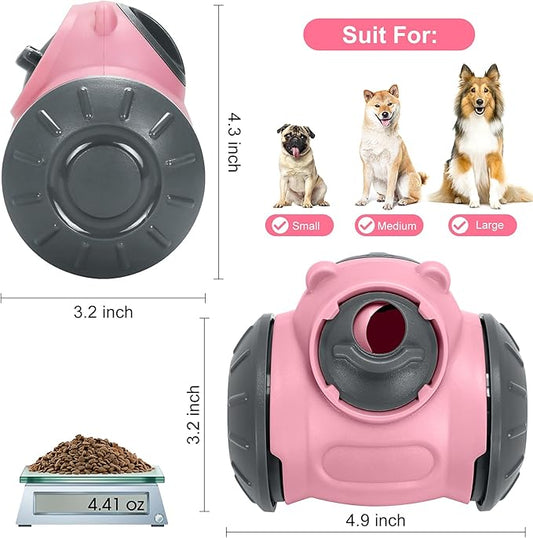 Treat Dispensing Dog Toys, Interactive Dog Treat Toy for Boredom to Keep Them Busy, Adjustable and Durable Dog Puzzle Toy for Small/Medium/Large Breed Dogs Pink
