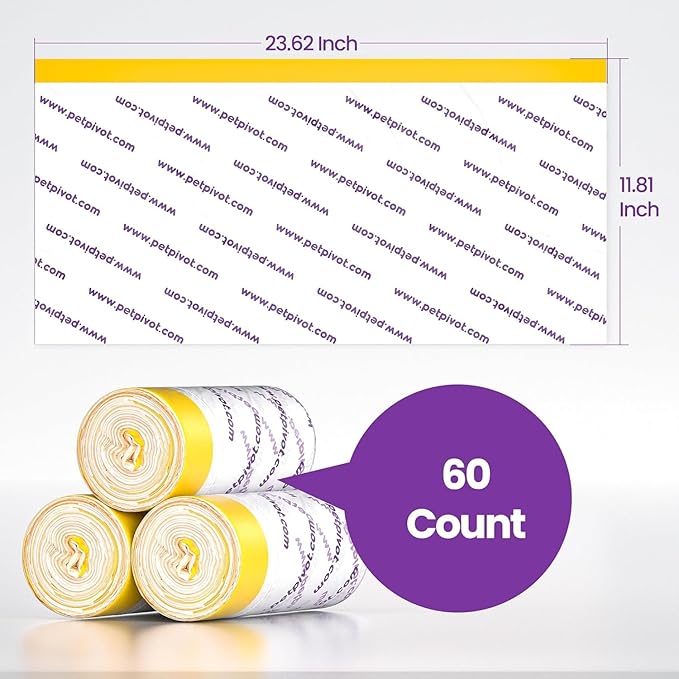 Litter Box Liner for Automatic Cat Litter Box, 3 Rolls 60 pcs, 23.62×11.81 Inches