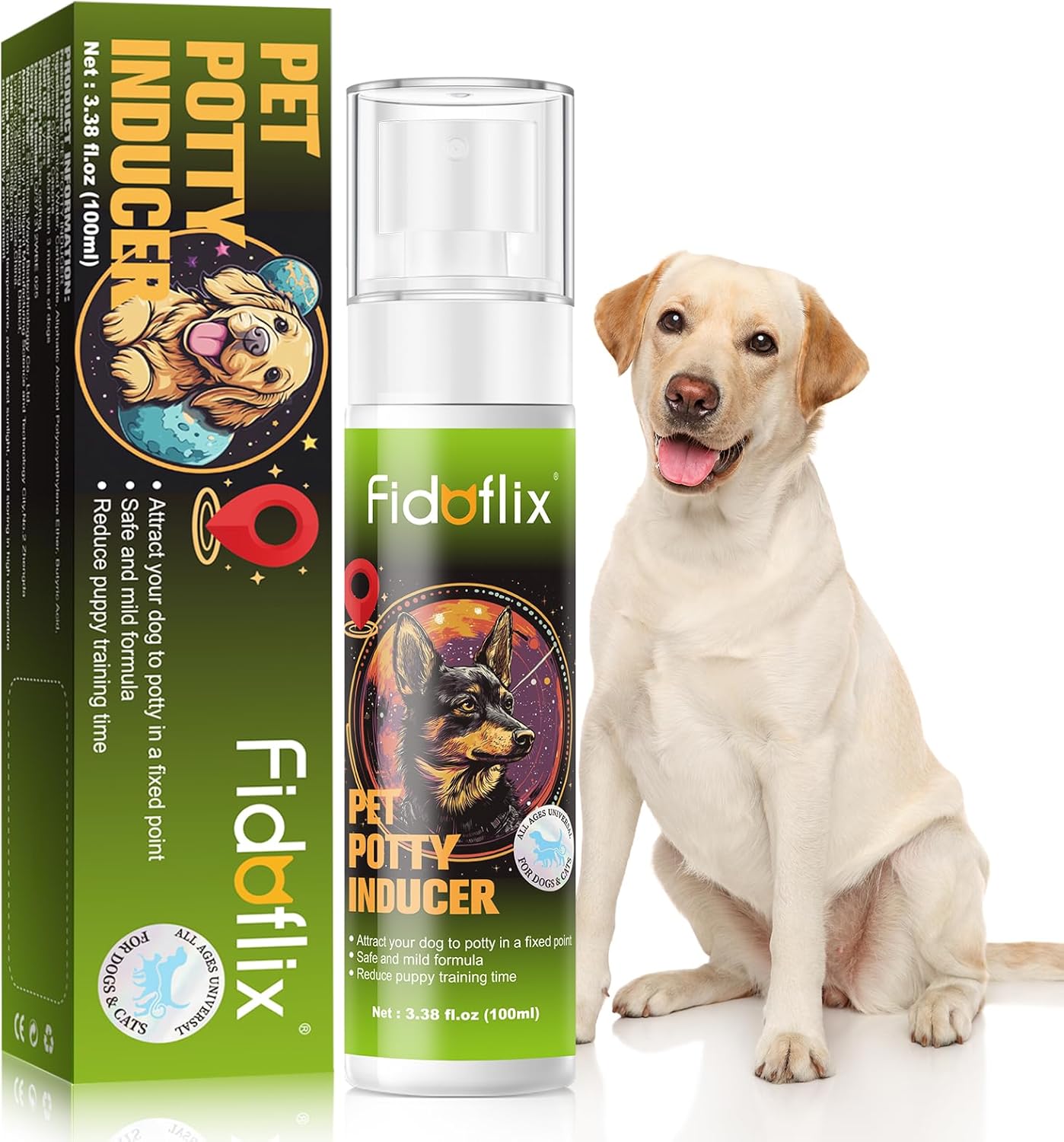Dog Potty Training Spray for Dogs and Puppies - Go Here Attractant Spray to Pee and Poop in One Spot,Safe & Effective Puppy Pee Spray Indoor & Outdoor-Dog Training & Housebreaking Aid -100ml