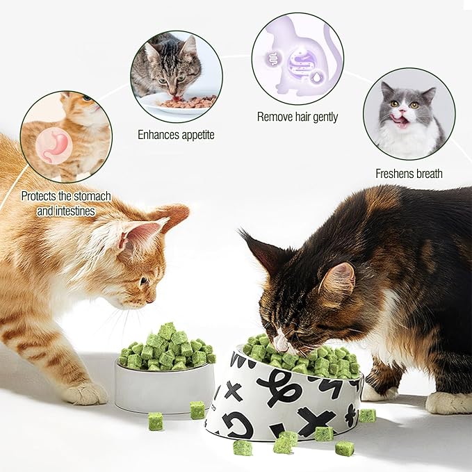 50g Cat Grass Teething Treat, Delicious Cat Grass Teething Snack Edible Cats Chew Toy for Teeth Cleaning and Hairball Removal