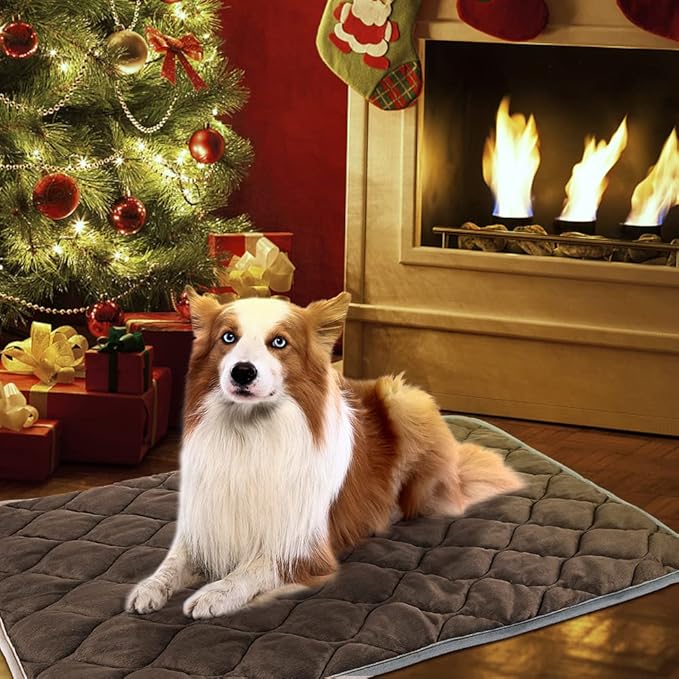 ULIGOTA Self-Warming Cat Bed and Dog Crate Pad - Thermal Pet Heating Mat