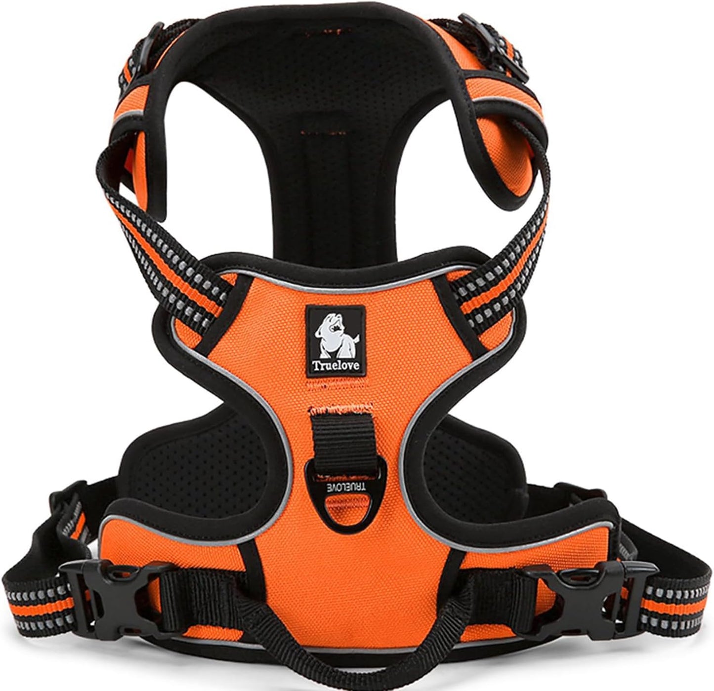 TRUE LOVE Truelove Adjustable No-Pull Dog Harness Reflective Pup Vest Harnesses Comfortable Control Brilliant Colors TLH5651(Orange,XL)