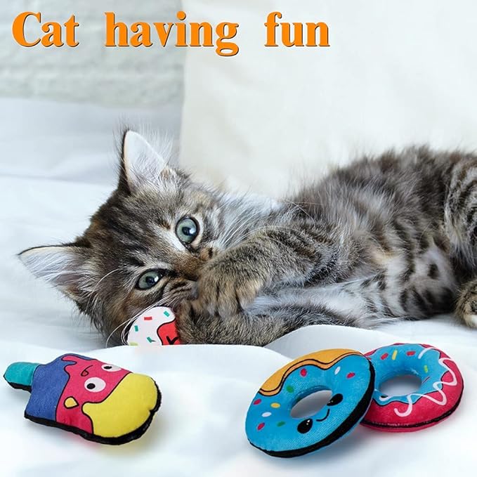 AWOOF Catnip Toys for Indoor Cats, 8 PCS Fish Cat Toys Set for Boredom Relief and Mental Stimulation