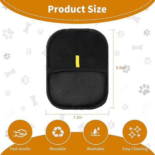 2PCS Electrostatic Pet Grooming Gloves, Reusable Hair Remover for Dog Cat Fur on Clothes Furniture Car Seat/Red