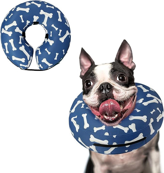 Supet Inflatable Dog Cone Collar Alternative After Surgery, Doggie Neck Donut Collar Recovery ECollar for Post Surgery, Soft Dog Cone for Small Medium Puppies Cats