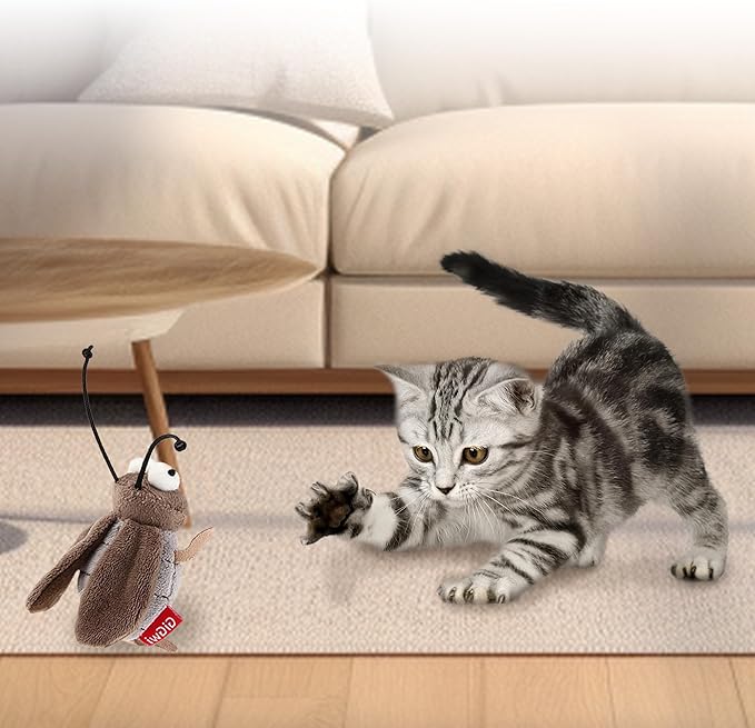 PETGEEK Gigwi Simulated Chirping Bird Cat Toy, Fake Toys for Indoor Cats, Melody Chaser Cat Toys with Hanging Loop for Bored Indoor Adult Cats Kittens Interactive Play (Cricket)