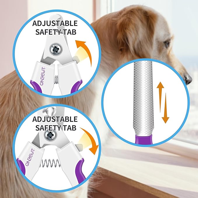 OneCut 6" Dog Nail Clippers for Small, Medium and Large Breed Professional Pet Nail Trimmers -Suitable for Cats, Rabbits and Guinea Pigs with Safety Guard to Avoid Over Cutting (Pink)