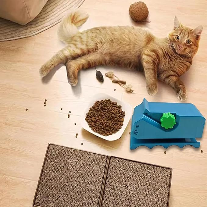Creative Cat Scratching Board Cutter Cat Scratching Cardboard Cutter, 3D Printing Cardboard Cutter, Stripping Tool, Cardboard Handheld Cardboard Recycling Cutting Tool, Cardboard Cutter for Cat (Blue)