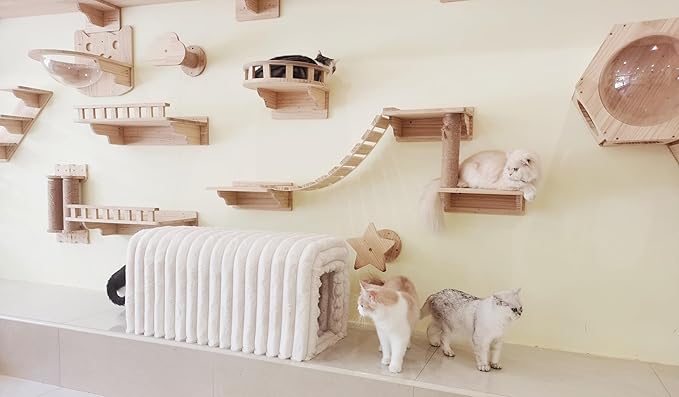 Storage Bench Pet Supplies Corduroy Bench Cat's nest to Hide for The Living Room, Entryway and Bedroom (Beige)