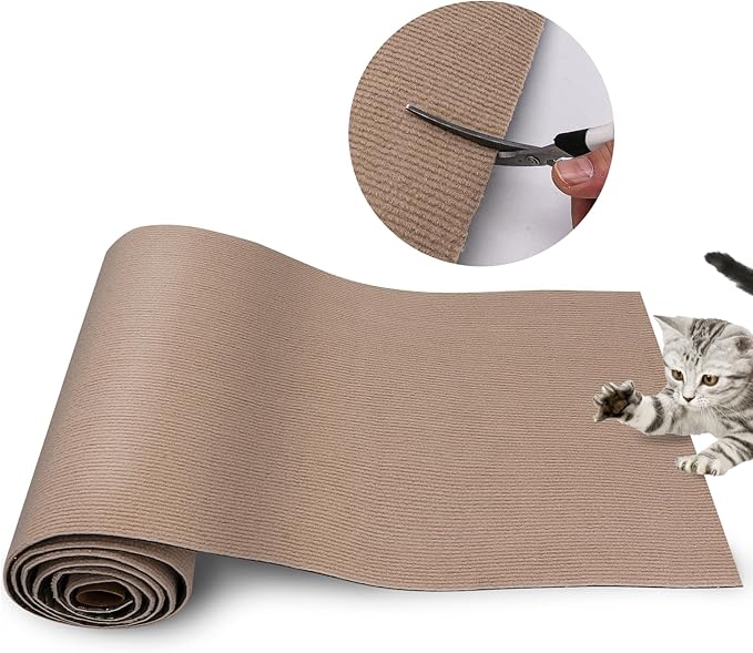 Cat Scratch Mat, Trimmable Self-Adhesive Carpet Pad, Decorative Tree Shelf, Wall, Scratching Post, Couch Protector 78.7"x15.8"