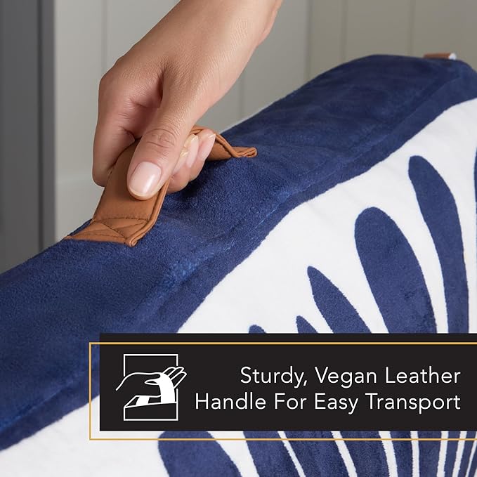 TOWN & COUNTRY LUXE CuddleTown Matisse Everwash® Pillow Pet Bed, Water Repellent Floor Pillow, Machine Washable Cover, Soft & Calming, Navy Blue, Small 28"x22"x4"