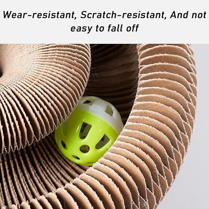 Claw Coil for Cats, Claw Coil, Cat Scratching Board with Bell, Magnetic Suction Interactive Indoor Playboard, Corrugated Paper, Does Not Take Up Space (B)