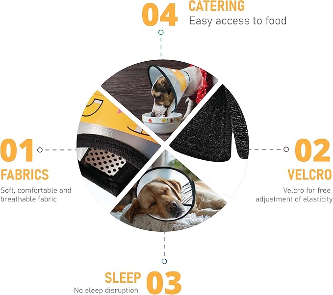 Adjustable Dog Cone Collar After Surgery Soft Cone of Shame Alternatives for Dog Cat Puppy Plastic Elizabethan Collar for Dogs from Licking Biting Scratching Wounds(XL,Neck:13-14.2in)