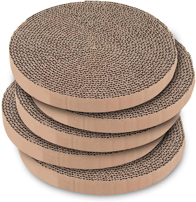 Best Pet Supplies Cat Scratcher Replacement Pads - Cardboard Cat Scratcher Pad, Relieves Stress, Supports Pet Behaviors, 5 Count