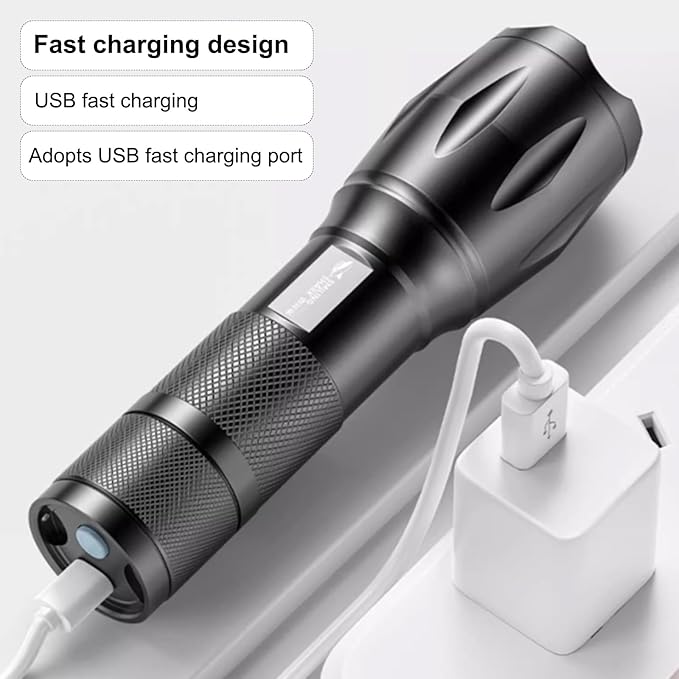 UV 395nm Flashlight USB Rechargeable, Blacklight Flashlight, LED Torch with White and Ultraviolet Light Combo, Black Light Pet Urine Detector for Dog Cat Pee, AC Leak, Scorpions, Rocks, Resin