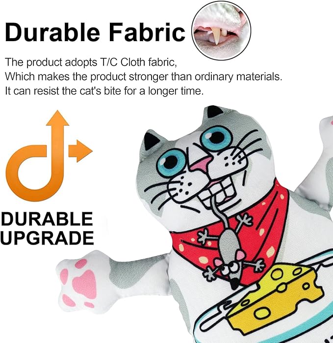 TTcat Organic Catnip Pillow for Cats & Kittens,Cat Chew Toy for Indoor Cats,Catnip Kicker Toys,White Cat…