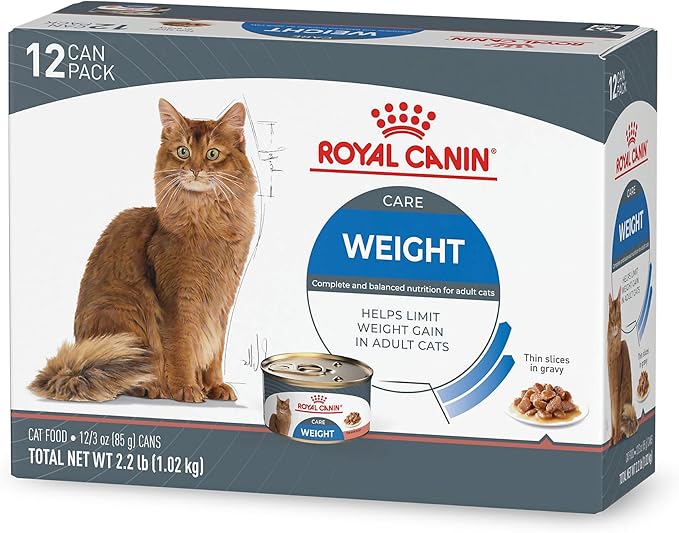 Royal Canin Feline Weight Care Thin Slices in Gravy Canned Adult Wet Cat Food, 3 oz can (12-count)