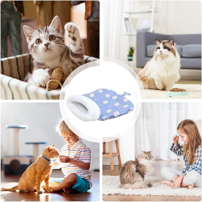 Cozy Pet Nest for Cats, Cozy Pet Nest for Cats and Dogs, 2025 New Winter Sleeping Bag with Thickened Pockets, Cat Bed Cave Sleeping Bag,Self Warming Pad Sack for Kitten/Puppy (B, 14 * 18in)