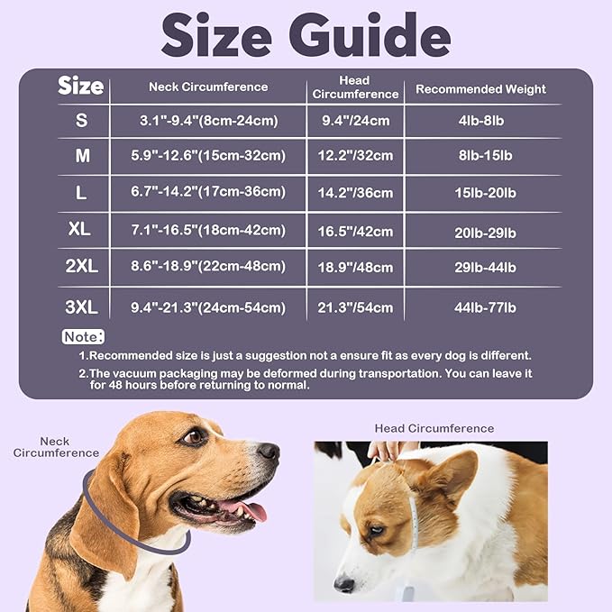 IDOMIK Dog Recovery Collar, Waterproof Soft Dog Cone After Surgery, Comfy Protective Elizabethan Collar Alternative for Dogs Cats, Adjustable Pet Neck Donut Cone Anti-Licking Biting Wounds,Grey,XL