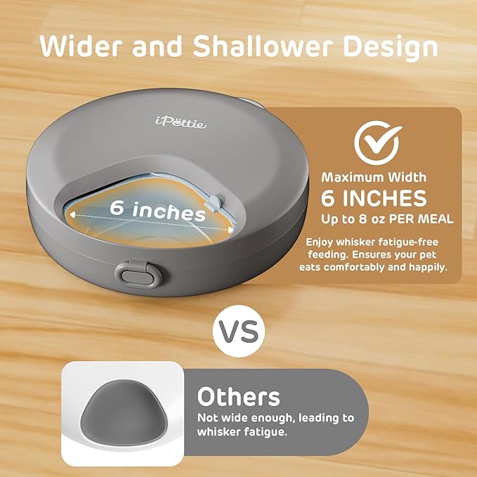 iPettie Zharko Four Meals Automatic Wet Food Feeder - True 4 Meal Design with Locking Lid, Smart Cat Timer Automatic Feeder for Wet Cat Food, Two Ice Packs, Easy to Clean & Portable Design