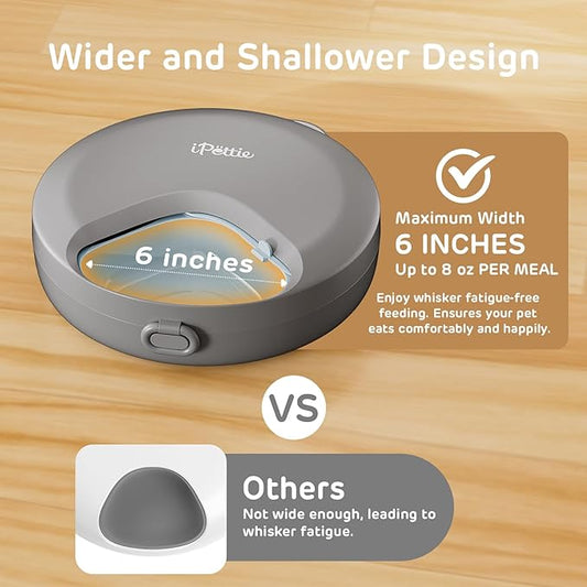 iPettie Zharko Four Meals Automatic Wet Food Feeder - True 4 Meal Design with Locking Lid, Smart Cat Timer Automatic Feeder for Wet Cat Food, Two Ice Packs, Easy to Clean & Portable Design