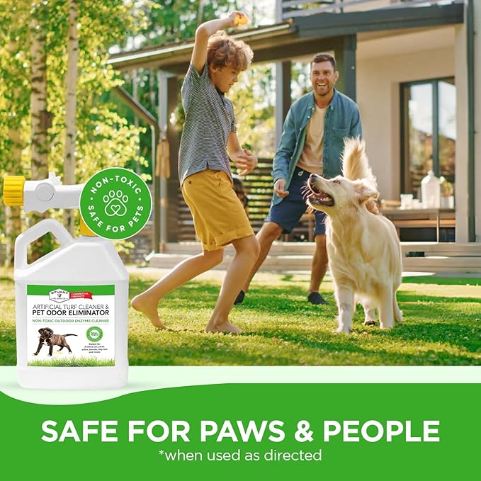 Stuart Pet Supply Artificial Turf Cleaner and Outdoor Pet Odor Eliminator Concentrate is ideal for Yards, Artificial Grass and Patios, Great Yard Odor Eliminator for Dogs Doggie Doo Dissolver (32 Oz.)
