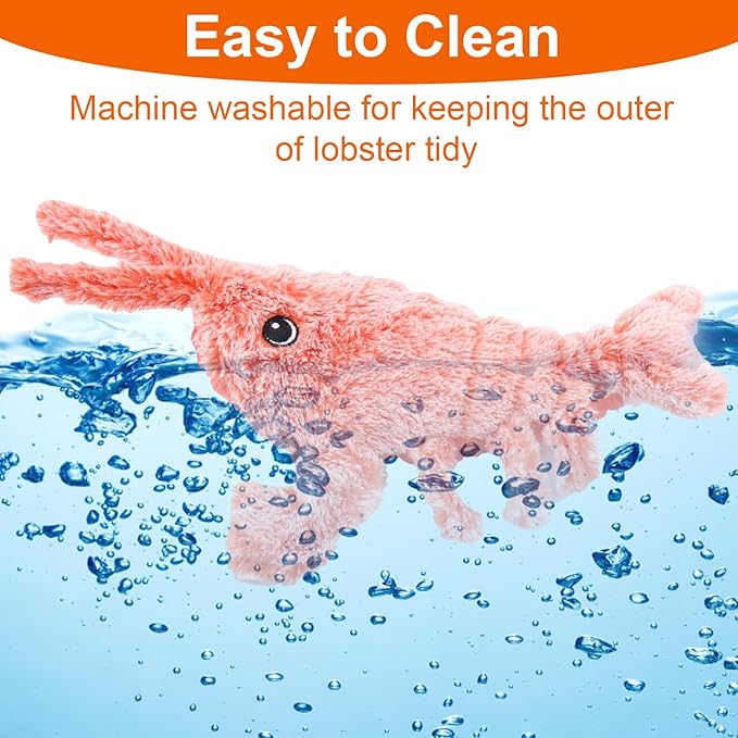 Mity rain Interactive Dog Toys - Wiggly Lobster for Small Medium Large Dogs, Moving Pet Toy to Keep Them Busy for Boredom, Floppy Smart Motion Activate Enrichment, Rechargeable