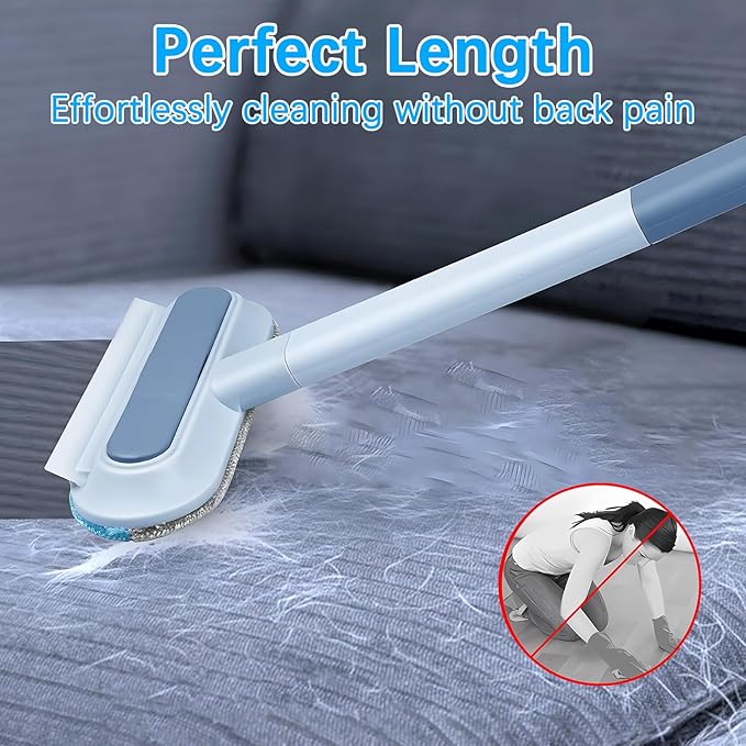 4 in 1 Pet Hair Removal Tool, Multifunctional Pet Hair Remover, Cat and Dog Hair Remover Brush Reusable with 23in Long Handle for Furniture, Couch, Carpet, Clothes