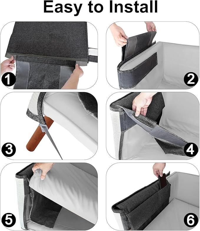 Upgraded Cat Scratch Furniture Couch Protector with 27.6’‘L*19.6’‘W Natural Sisal for Protecting Large Area Couch Sofa Chair(Dark Grey/Right Handed)