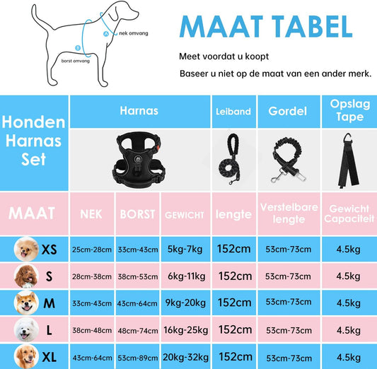 NESTROAD No Pull Dog Harness,Adjustable Oxford Dog Vest Harness with Leash,Reflective No-Choke Pet Harness with Easy Control Soft Handle for Large Dogs(X-Large,Black)