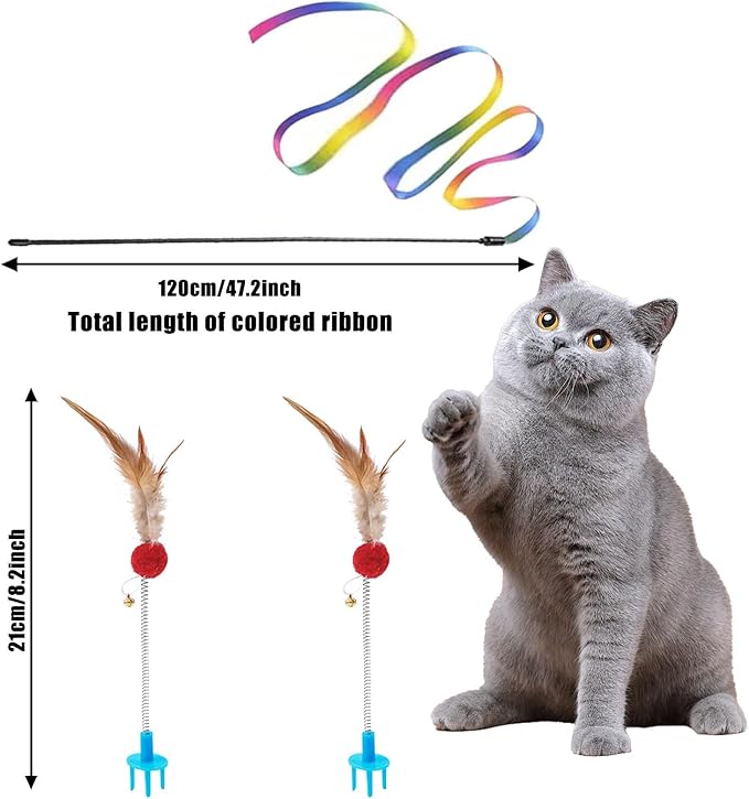 Kitten Starter Kit, 15-Piece Cat Essentials Set Includes Litter Box, Toys, Collars, Scratch Pad, Nail File, Automatic Feed Bowls, Grooming Gloves (Pink)