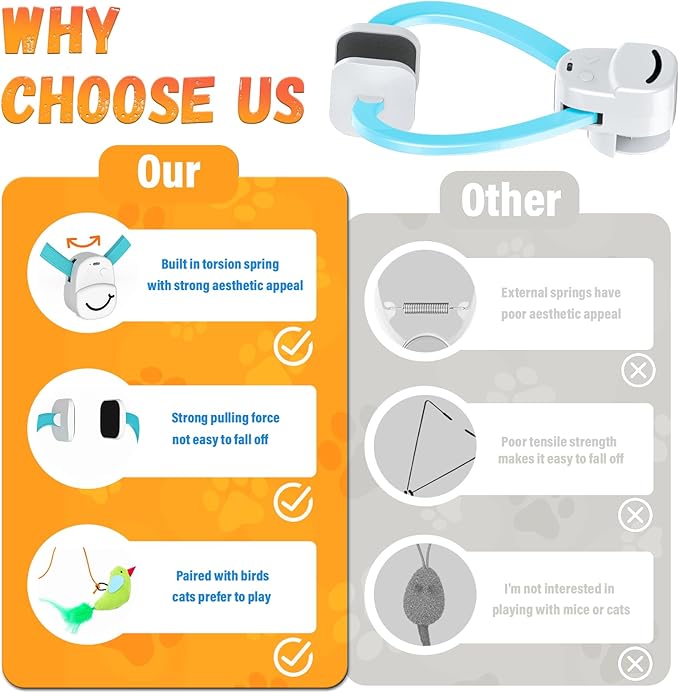 Interactive Cat Toys for Indoor Cats Automatic Electric Flying Bird Feather Cat Toy - Best Kitten & Adult Cat Enrichment Toy Hanging Electric Kitty Toys for Bored Cats